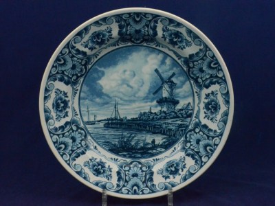 Delfts blauw wandbord, Delftsblauw wandbord, Delft Wall plate, Delfter Blau Wandteller, Plaque mural Delft bleu